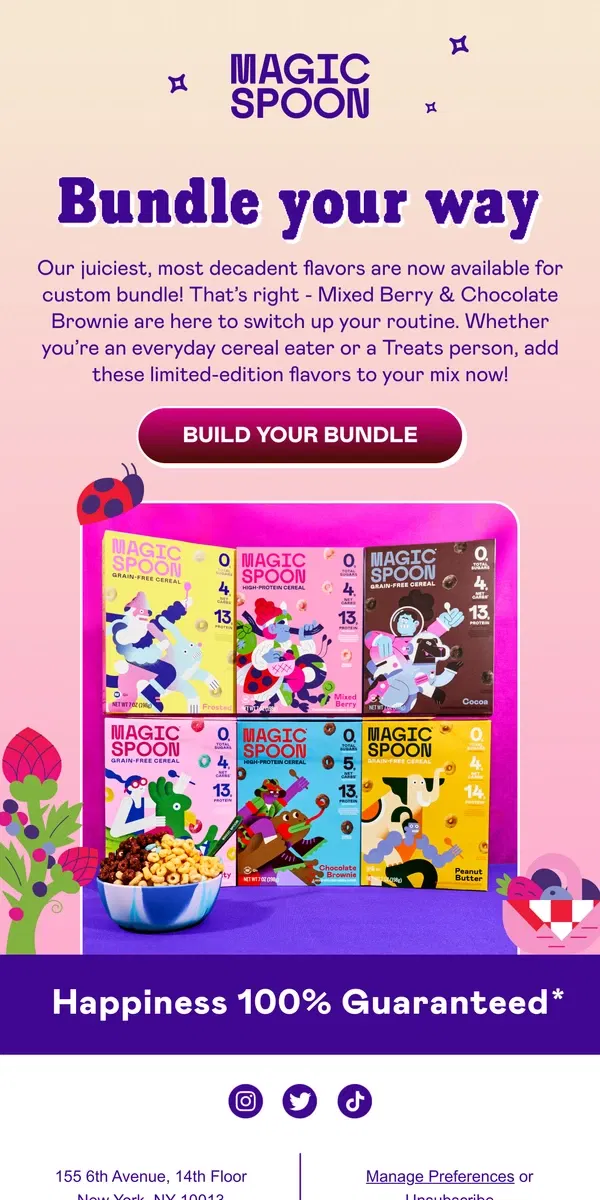 Email from Magic Spoon Cereal. Chocolate Brownie & Mixed Berry...UNLOCKED! 🔓