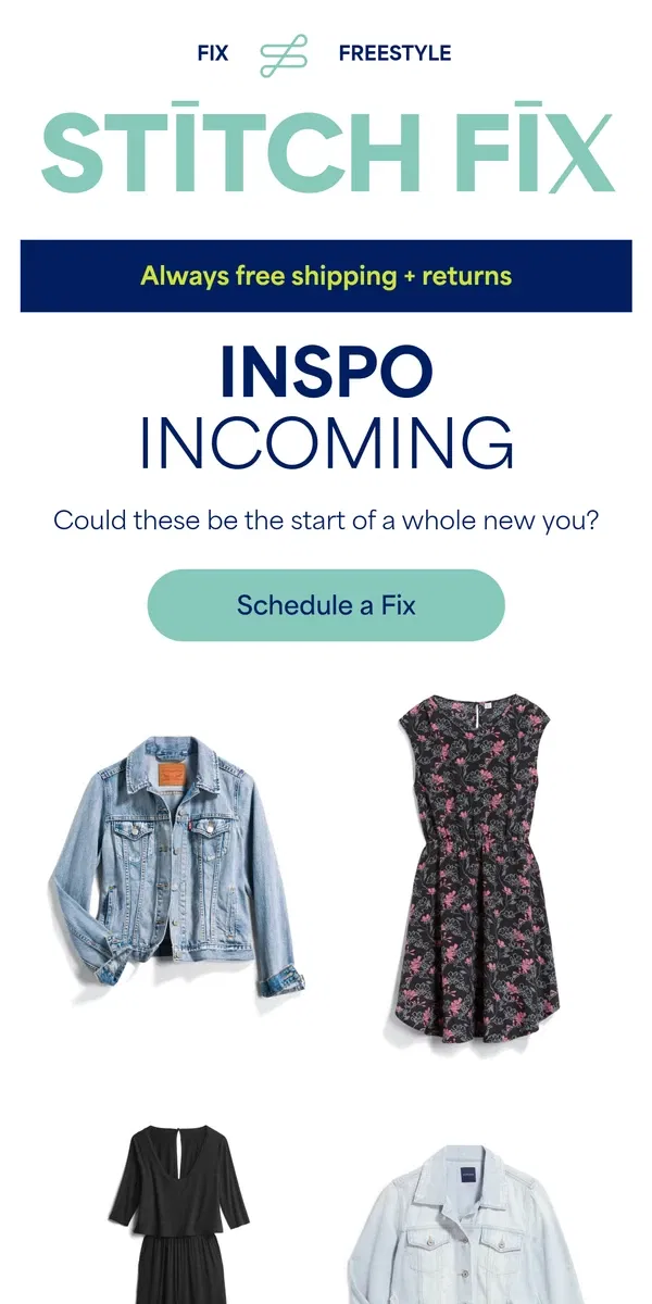 Email from Stitch Fix. The easiest style upgrades