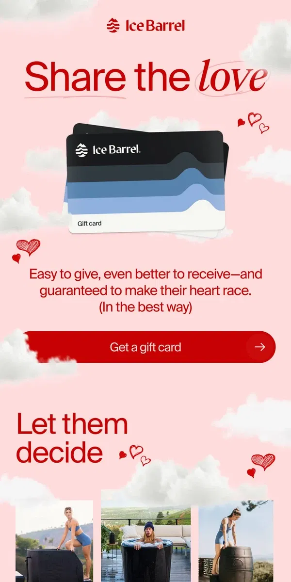 Email from Ice Barrel. Guaranteed to make their heart race ❤️