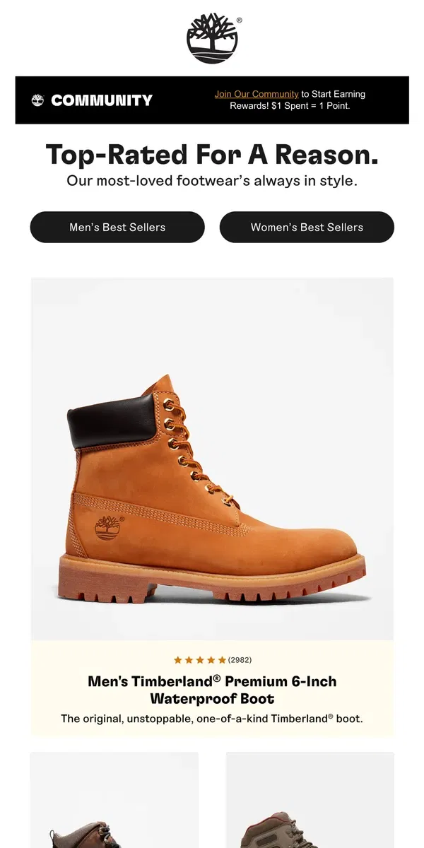 Email from Timberland. Show Up In 5-Star Footwear.