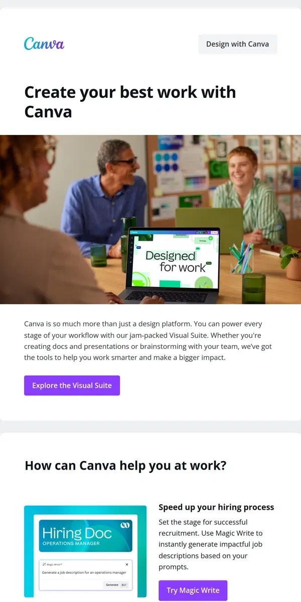 Email from Canva. You’re about to be so much more productive