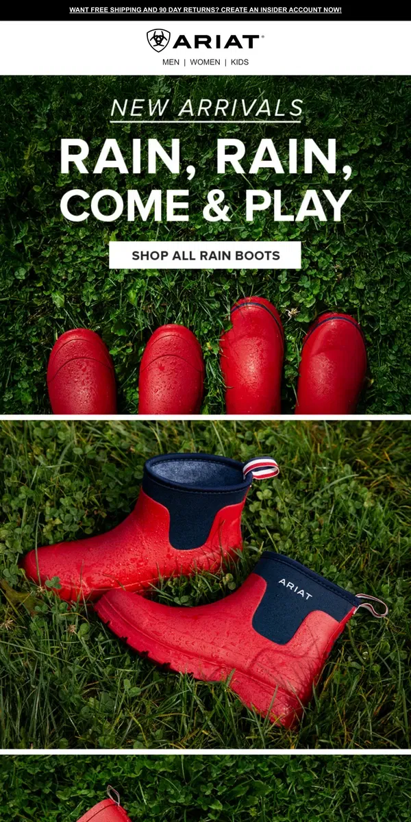 Email from Ariat. Cutest Women's Rubber Boots Ever