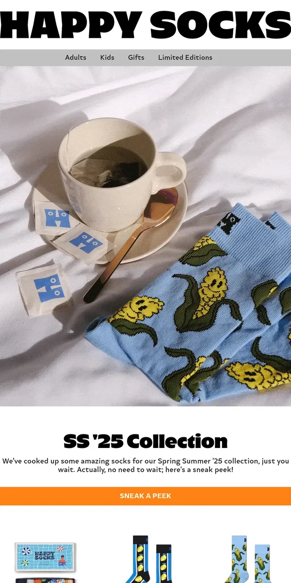 Email from Happy Socks. New season, new socks!