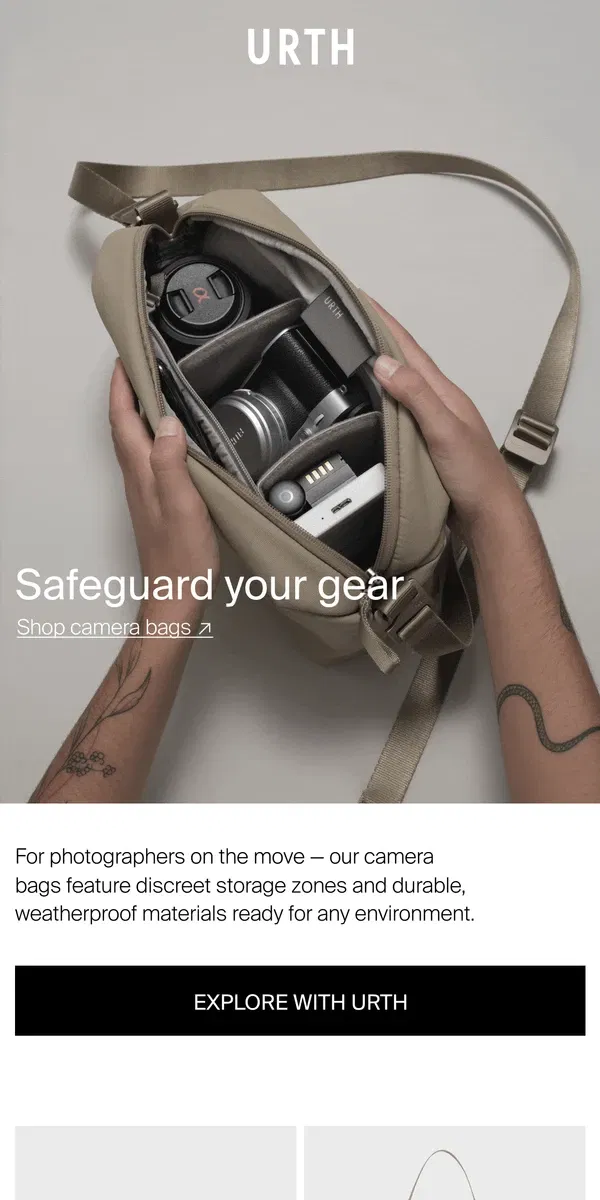 Email from Urth. The most discreet camera bags