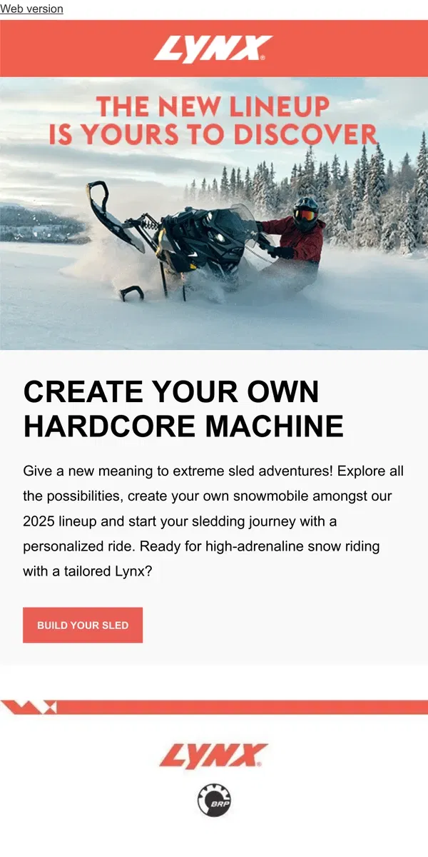 Email from Lynx. Ready for high-adrenaline snow riding?