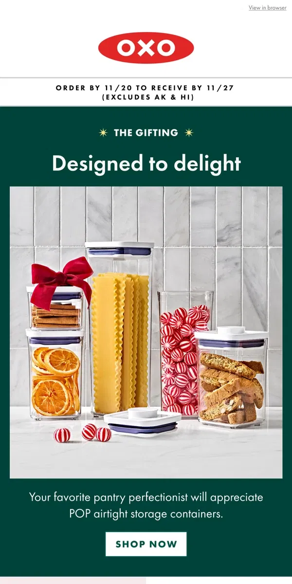 Email from OXO. Unexpected gifts they’ll love