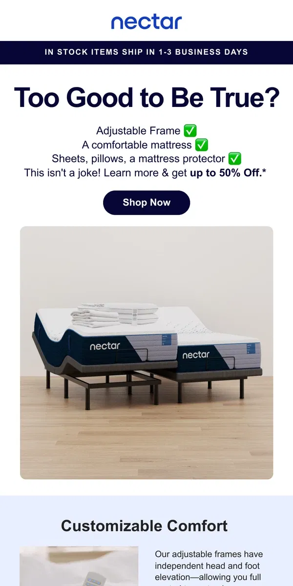 Email from Nectar. Level up your mattress game with us! 🕹️🎮