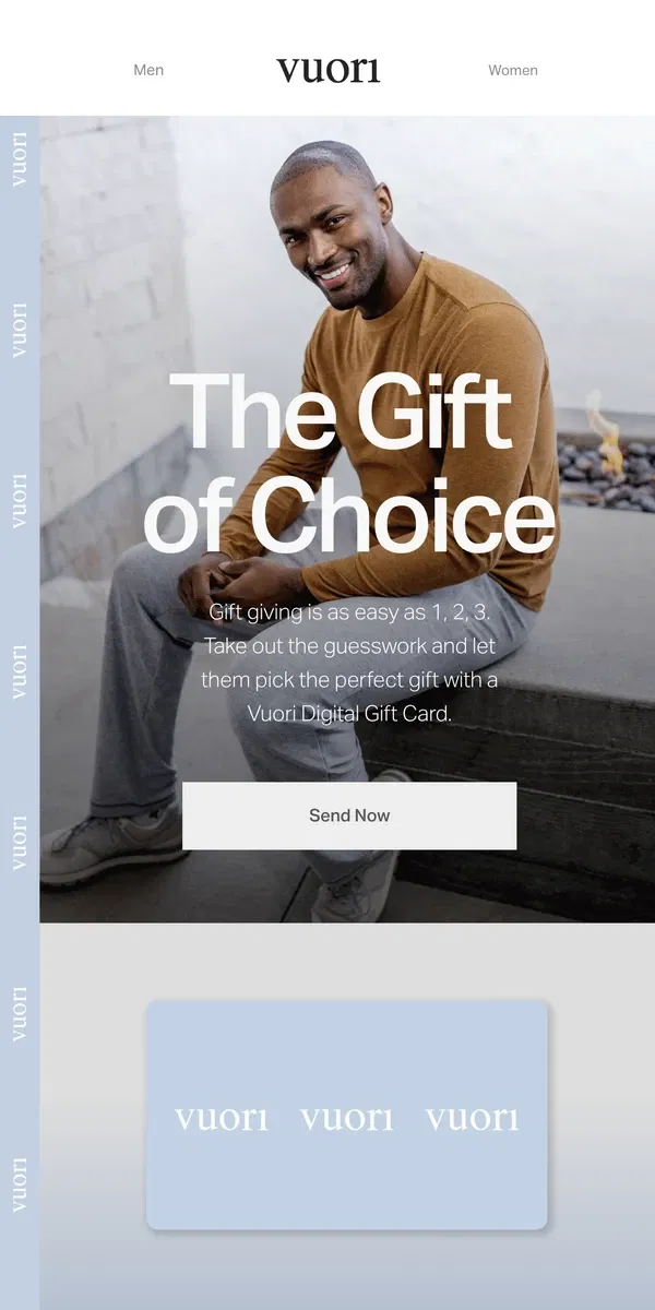 Email from Vuori. Gift cards to the rescue