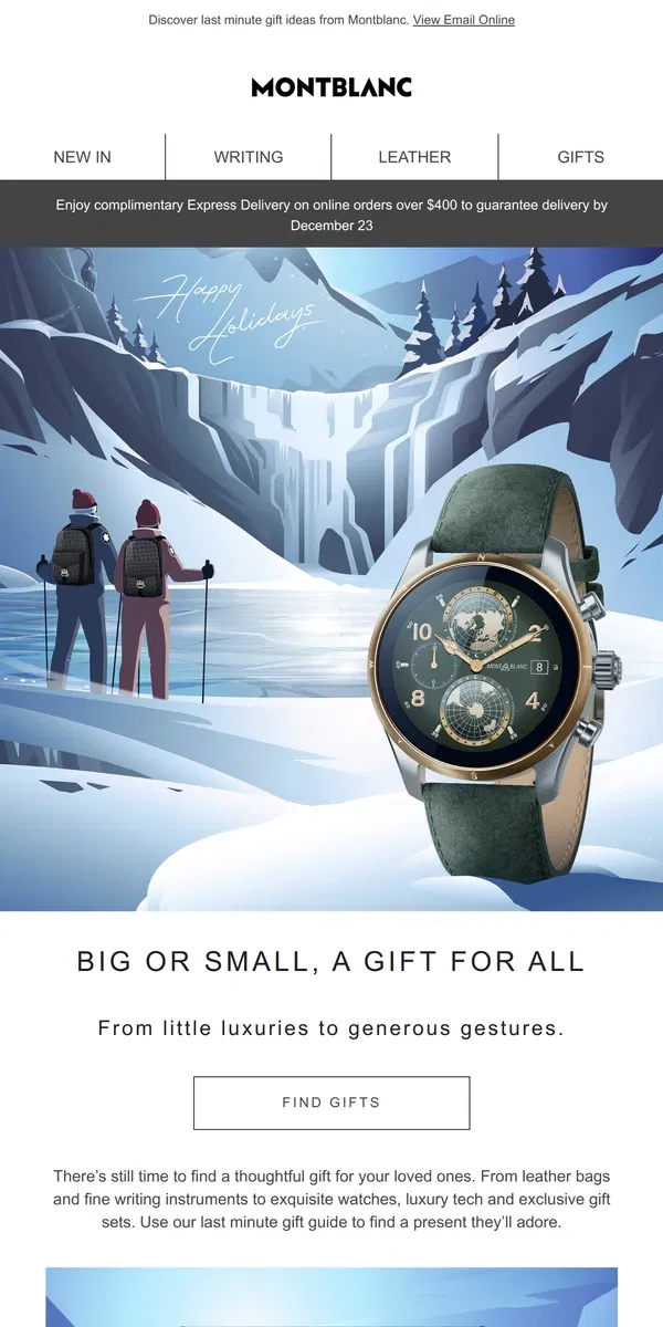 Email from Montblanc. There's still time to find presents they’ll love