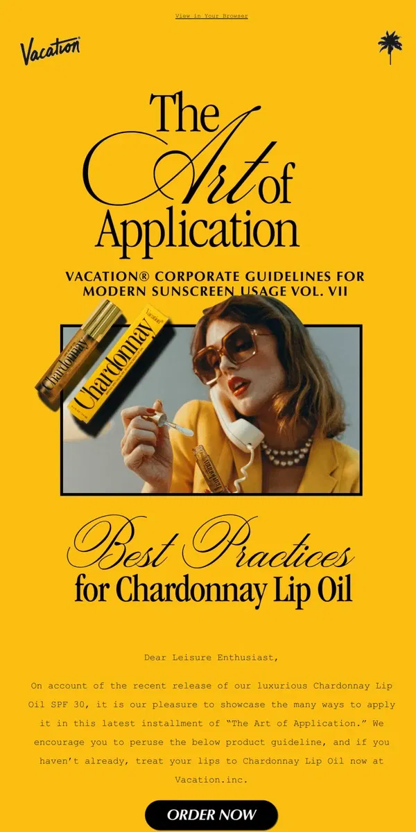 Email from Vacation. 📙 Guide to Chardonnay Lip Oil