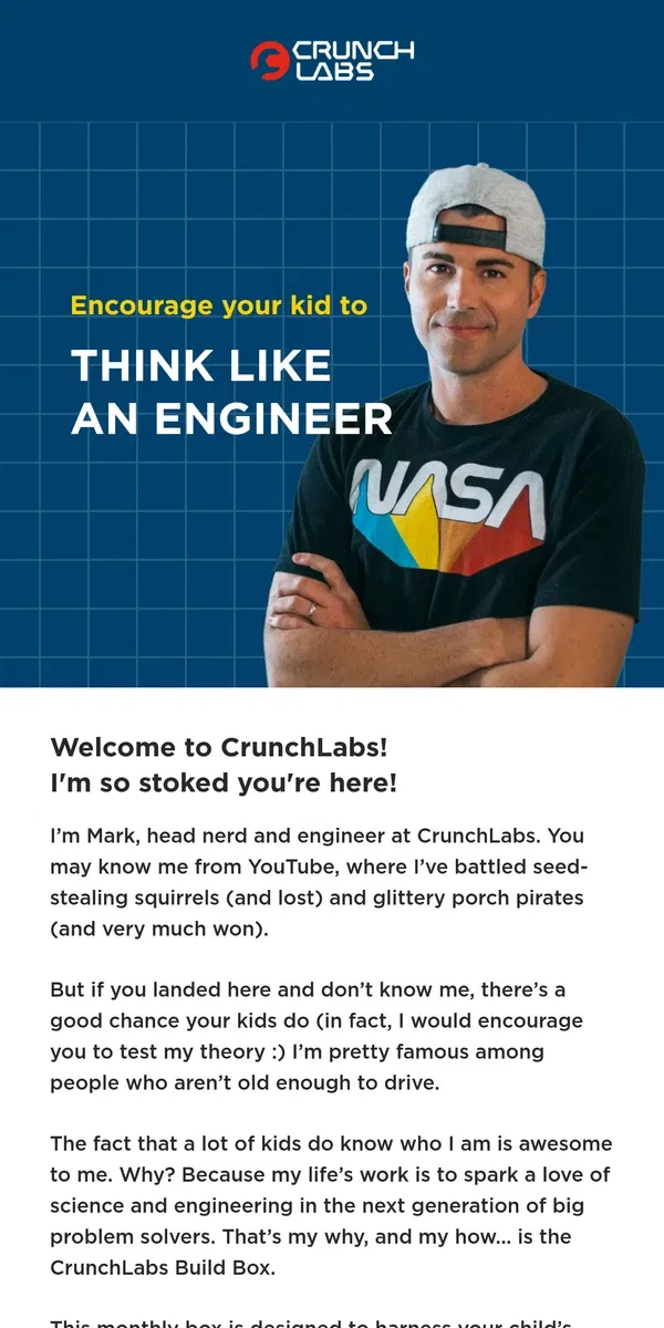 Email from CrunchLabs. Welcome to CrunchLabs!