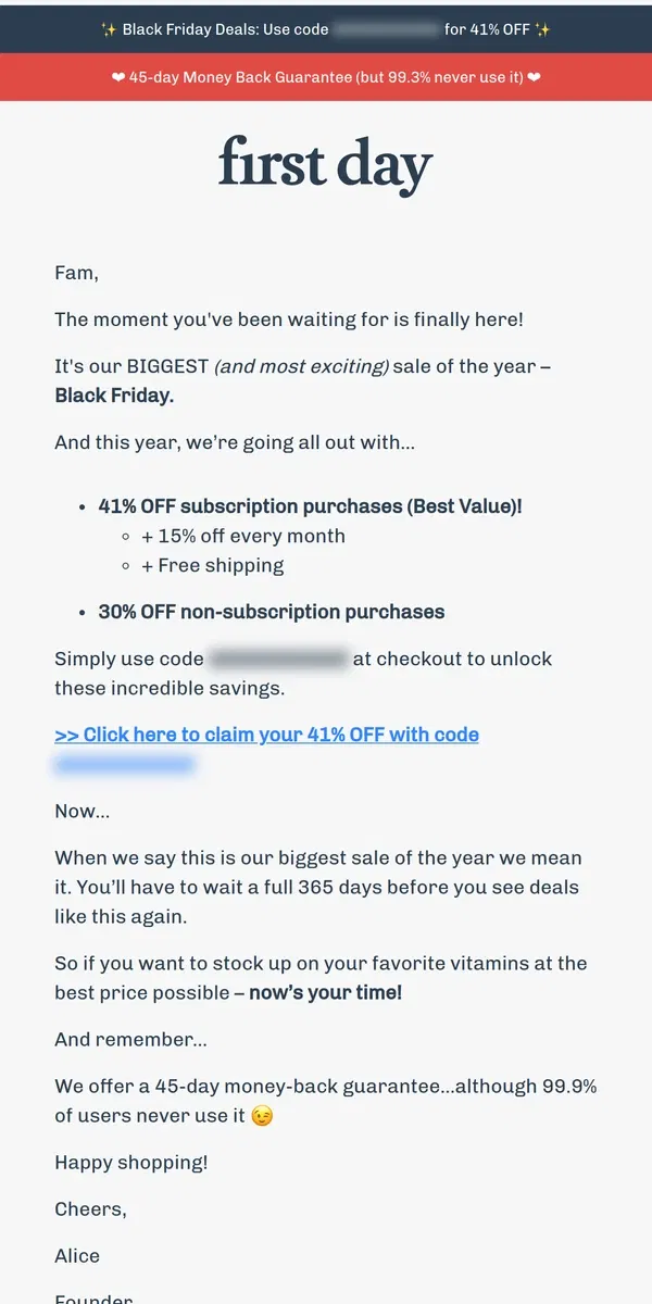 Email from First Day. ✨ OUR BIGGEST SALE OF THE YEAR IS HERE! ✨