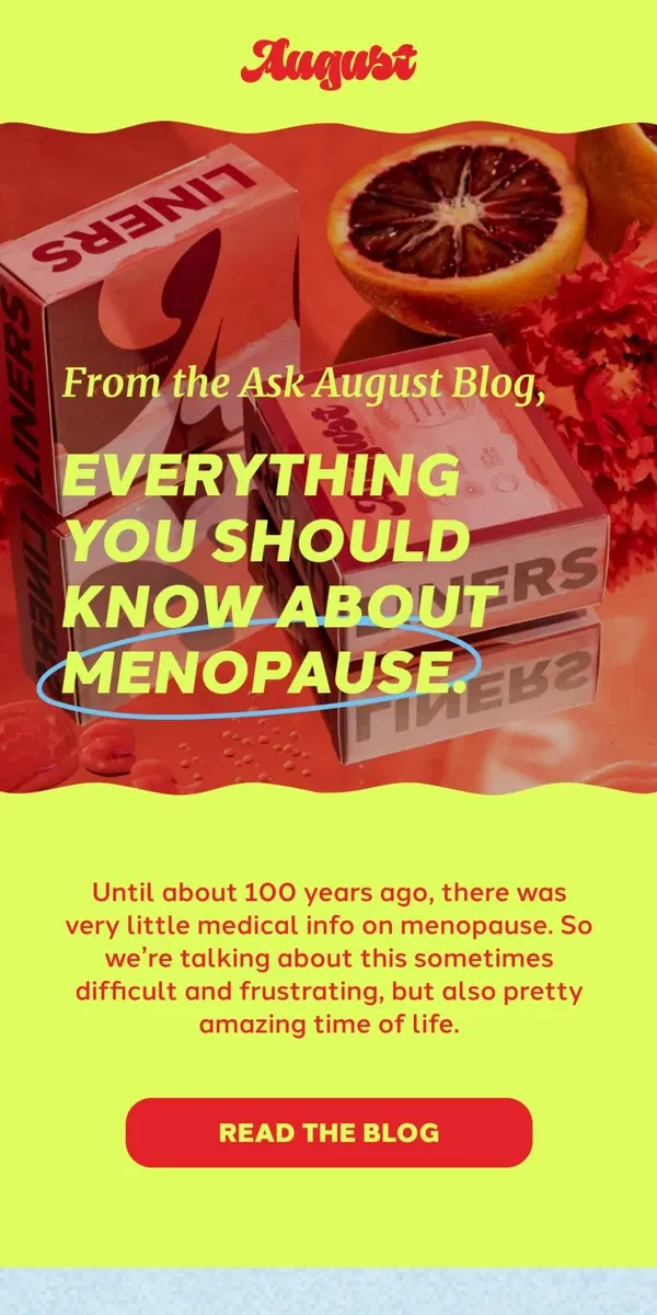 Email from August. Everything You Should Know About Menopause 👉