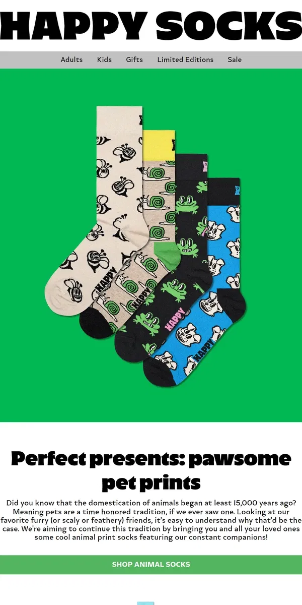 Email from Happy Socks. One for the Pet Lovers