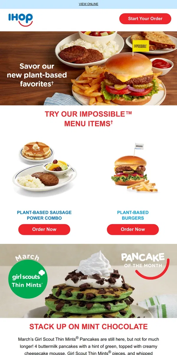 Email from IHOP. 🌱 What makes our plant-based menu so craveable?