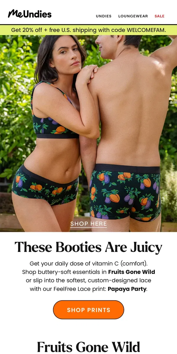 Email from MeUndies. Feelin’ Frisky? We’ve Got Two New Prints for That 😉