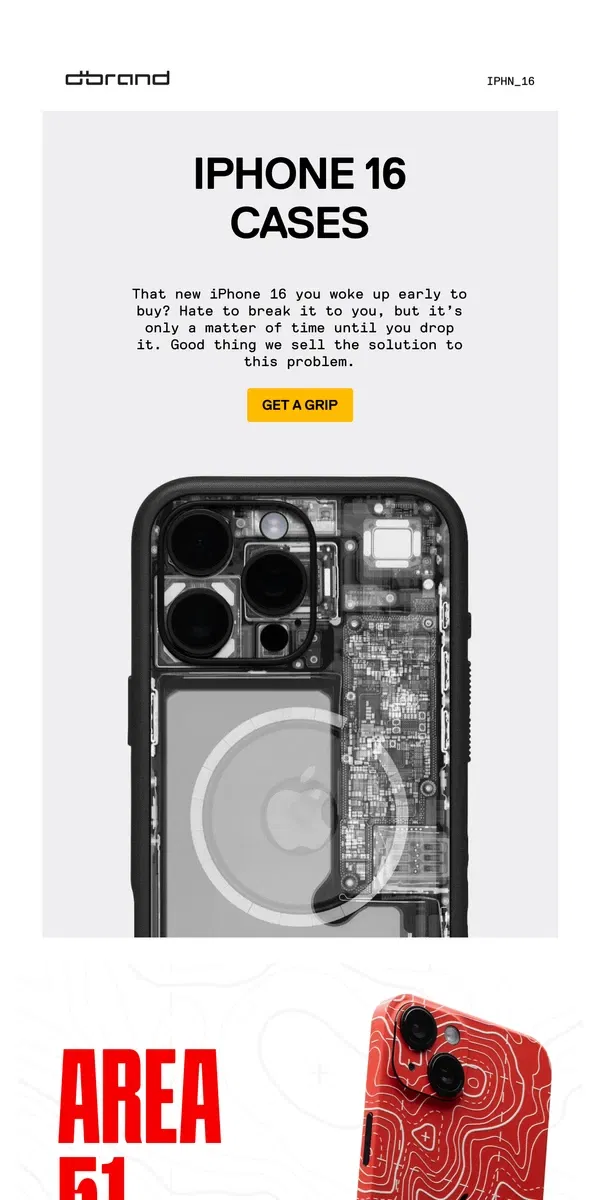 Email from dbrand. We made this for your new iPhone 💸