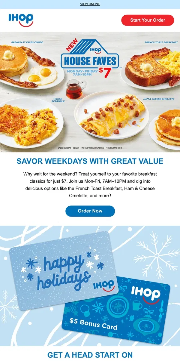 Email from IHOP. 🍽️Low Price, Big Flavor: House Faves Are Here