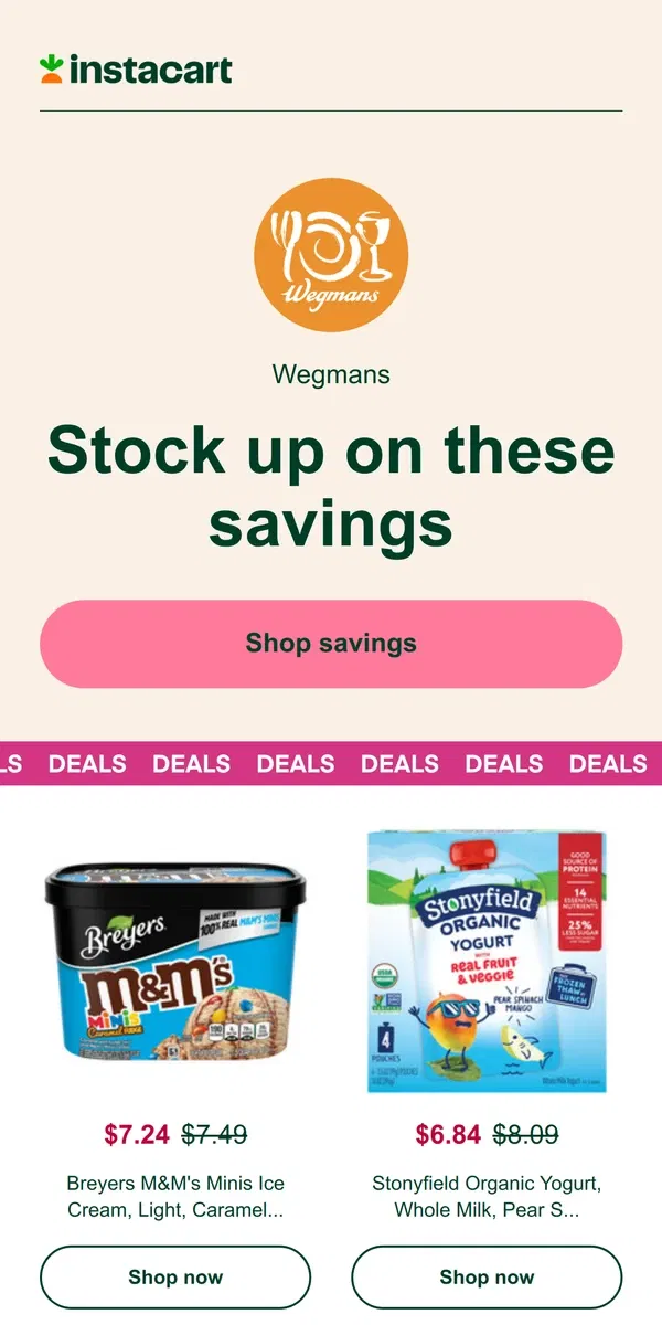 Email from Instacart. Don’t miss out on these coupons