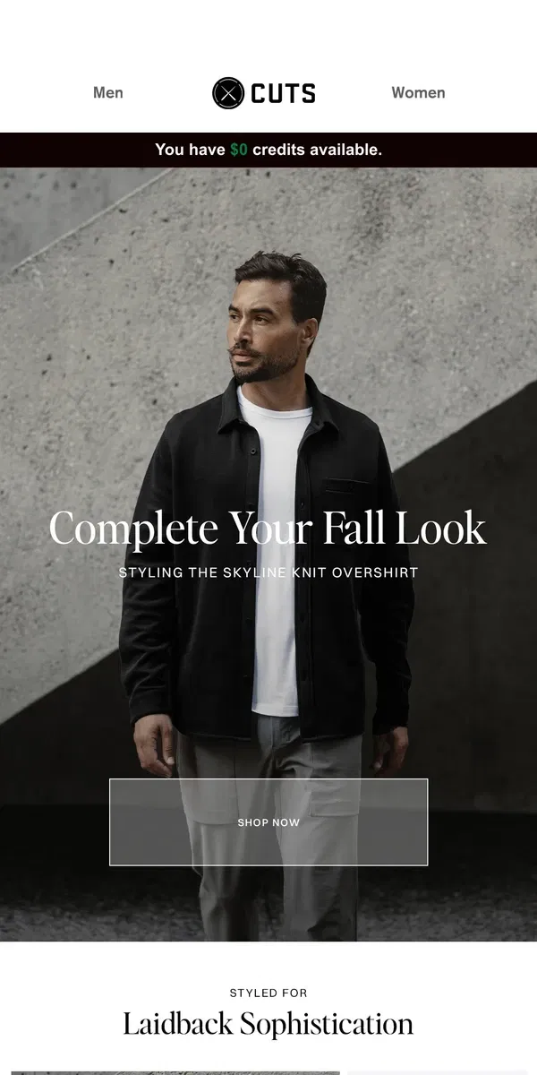 Email from Cuts. Complete Your Fall Look