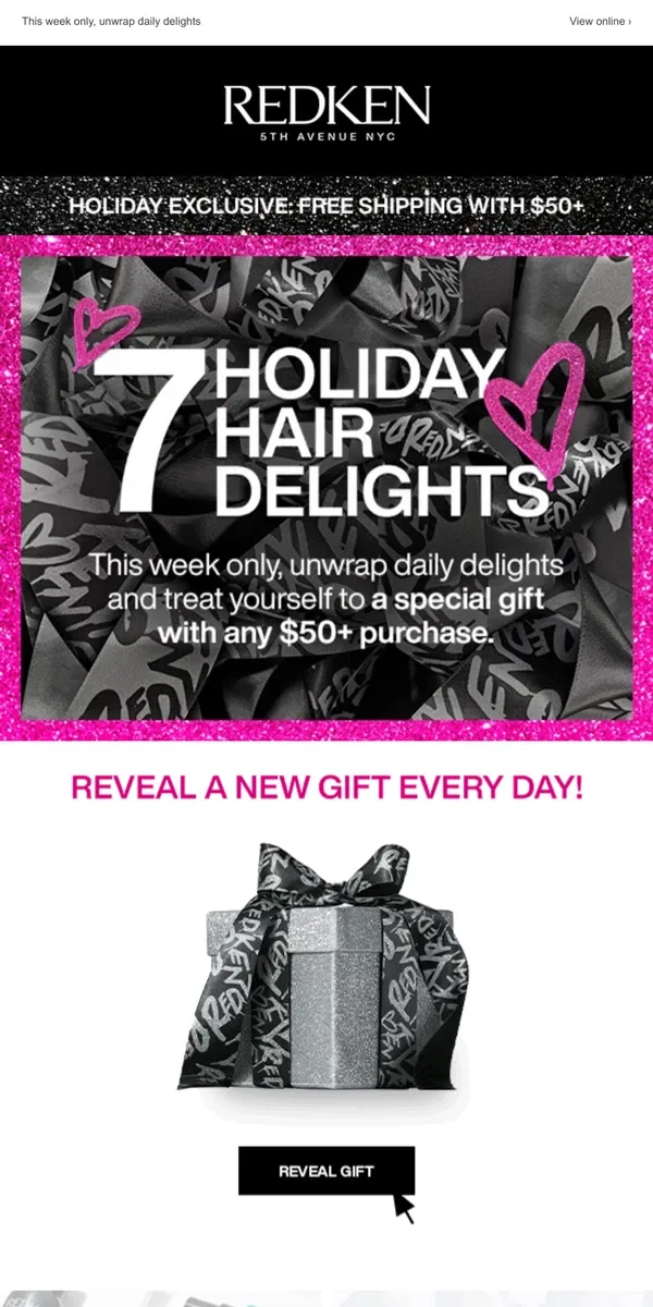 Email from Redken. Great Gifts + Free Scrunchie with $50+