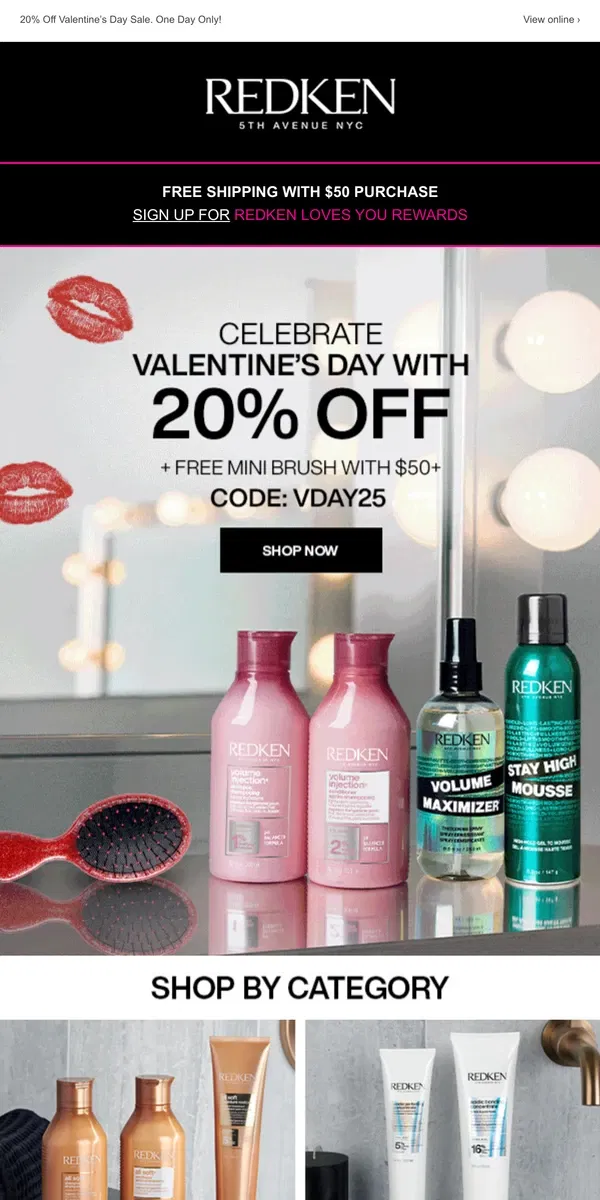 Email from Redken. 💌 20% off Plus a Free Gift! One Day Only