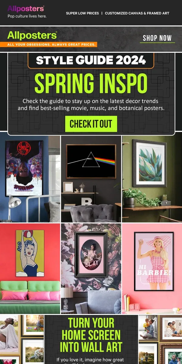 Email from AllPosters. 2024 Style Guide Refresh