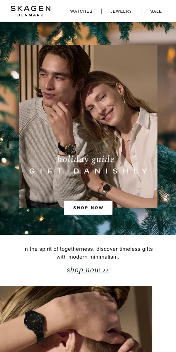 Email from Skagen. scandi style gift guide