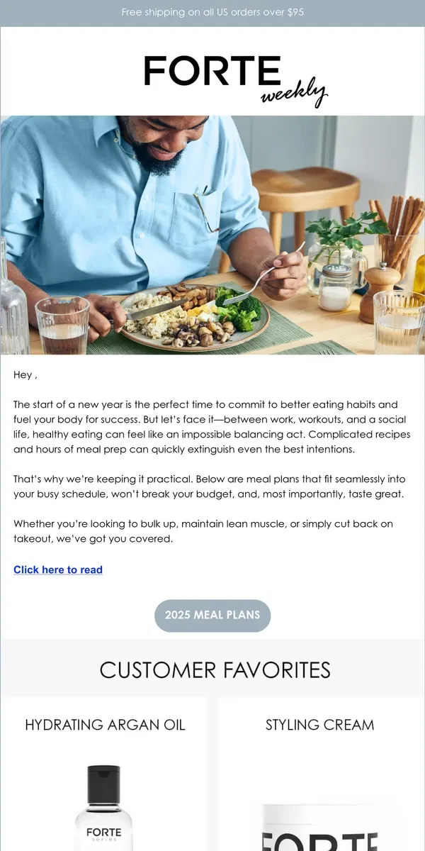 Email from Forte Series. Forget about dieting (try these meal plans instead)