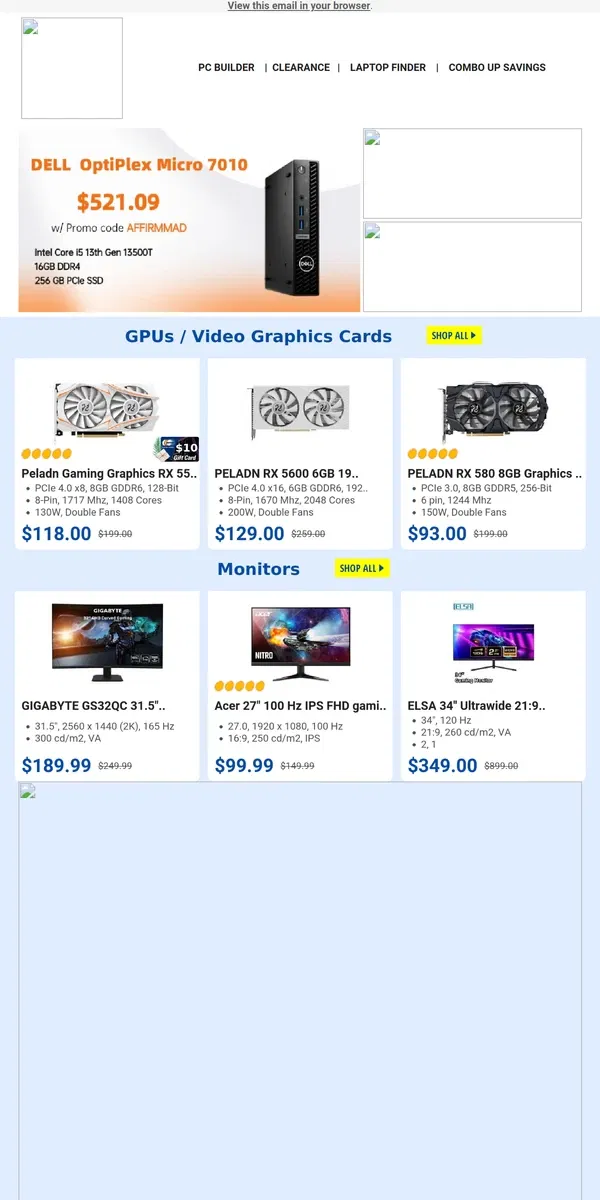 Email from Newegg. $299.99 Seagate 18TB Hard Drive! $169.99 Intel Core i5-12600K