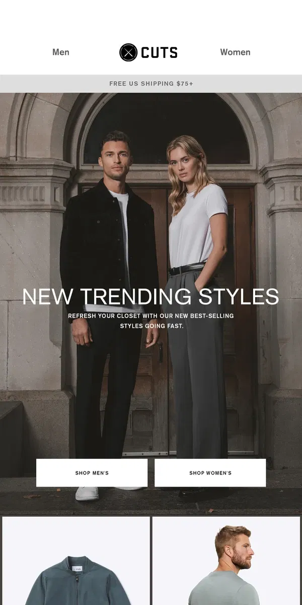 Email from Cuts. NEW TRENDING STYLES