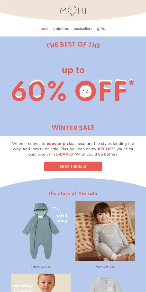 Email from MORI. Up to 60% off the most popular picks ⭐