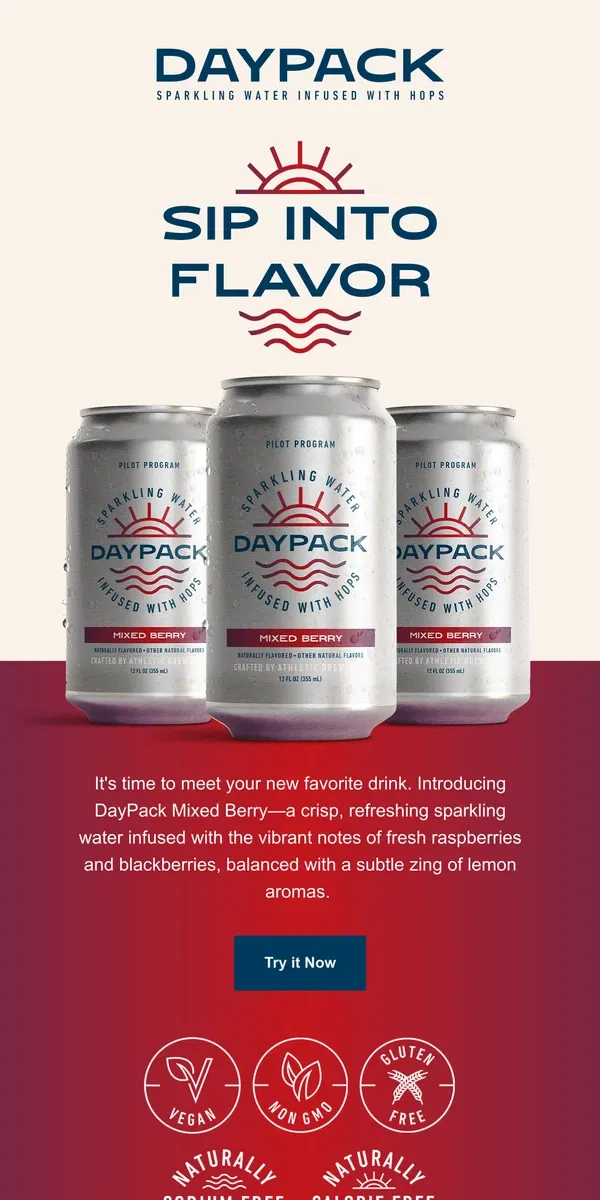 Email from Athletic Brewing Co. Dive Into the Refreshing Taste of DayPack Mixed Berry 🍓🍋