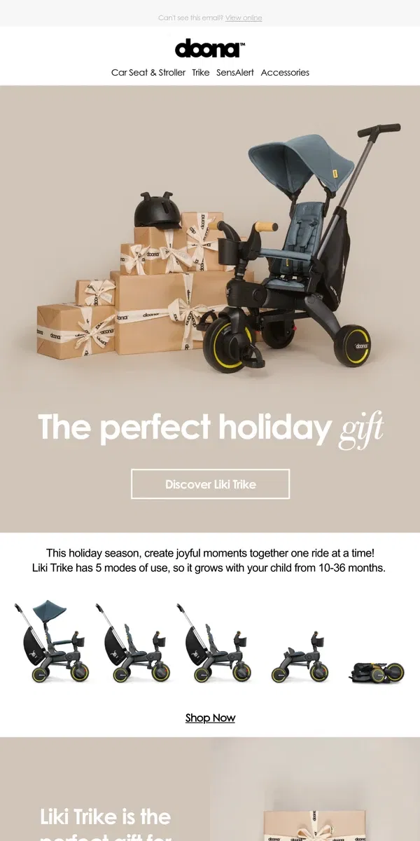 Email from Doona. Make this Christmas unforgettable with Liki Trike