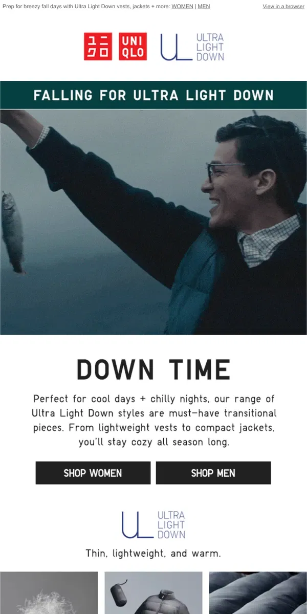 Email from Uniqlo. Everybody loves Down Time