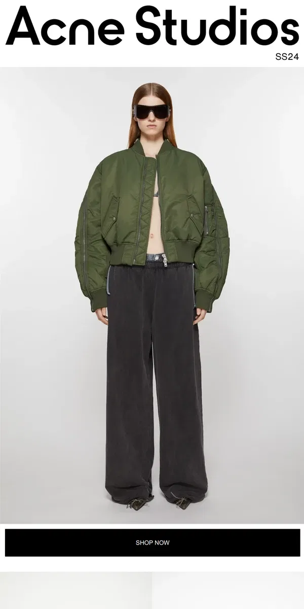 Email from Acne Studios. Bomber jackets