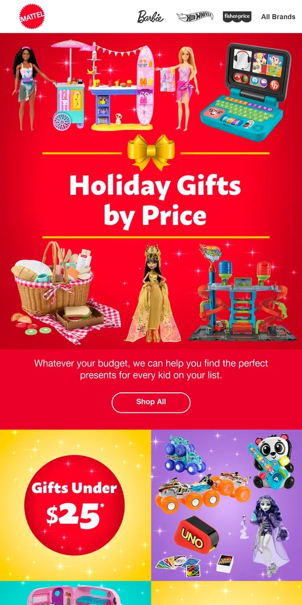 Email from Mattel Store. Find the Best Gifts for Any Budget!