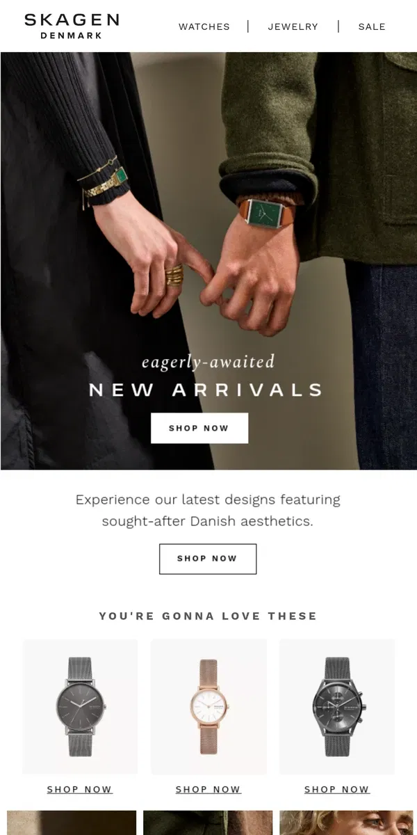 Email from Skagen. elevate your aesthetic: shop new scandi styles.