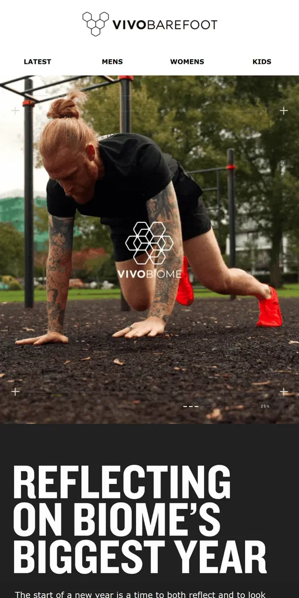 Email from Vivobarefoot. Reflecting on Vivobiome’s first steps