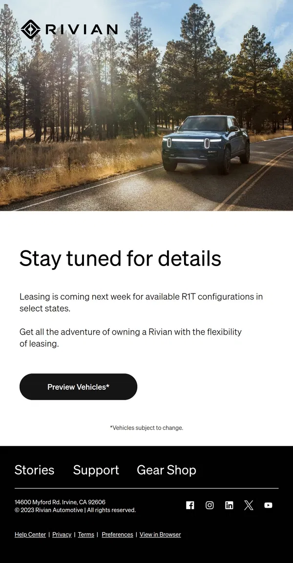 Email from Rivian. The newest way to get an R1T