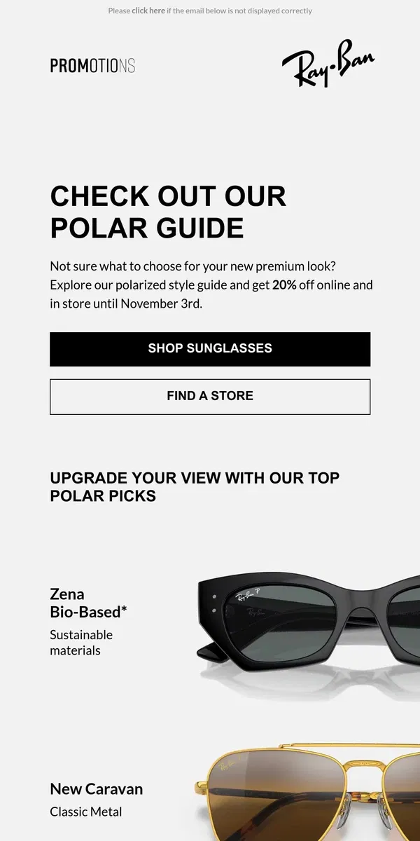 Email from Ray-Ban. Still on the hunt for your perfect authentic style?