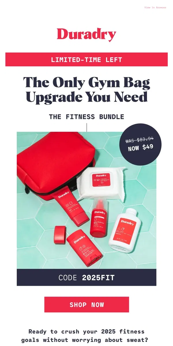 Email from Duradry. This fitness bundle changes everything! 🤯