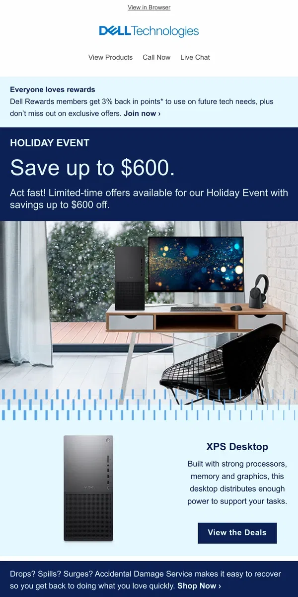 Email from Dell. Your invitation to our Holiday Event!