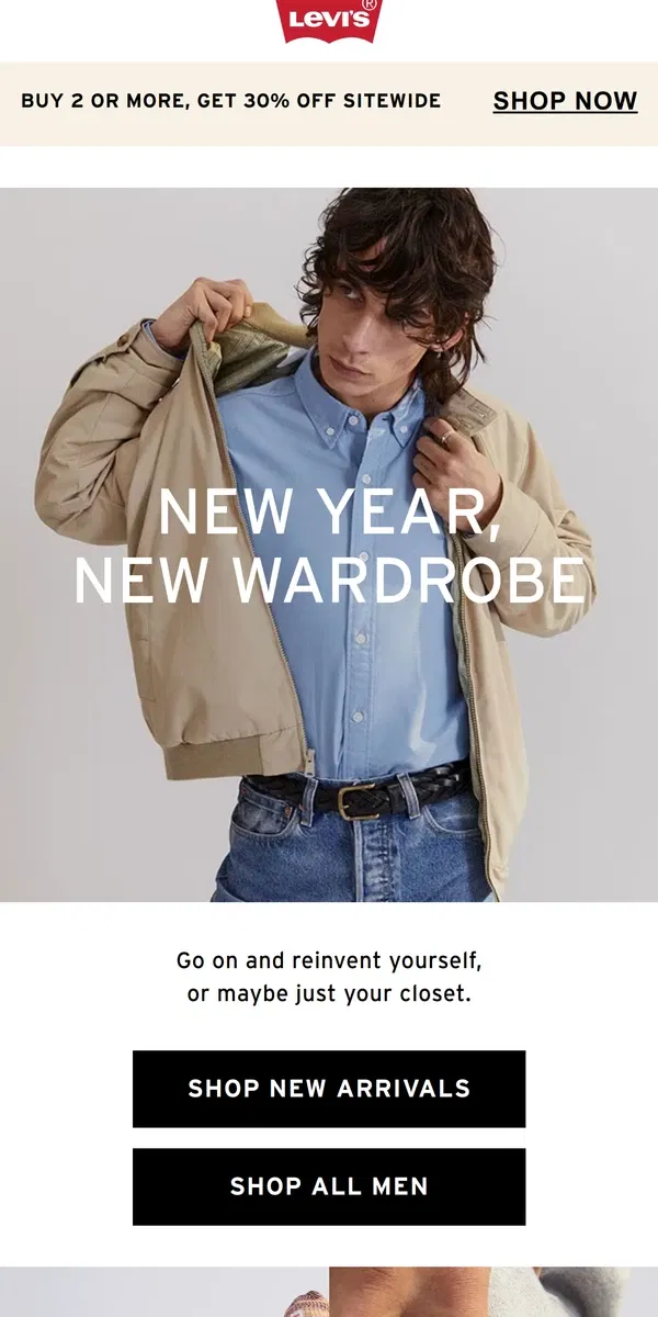 Email from Levi's. You’re in your reinvention era