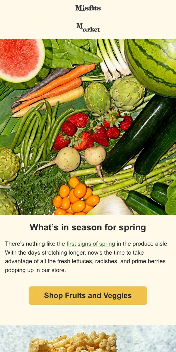 Email from Misfits Market. Spring Produce is Here + What’s in Our Boxes This Week