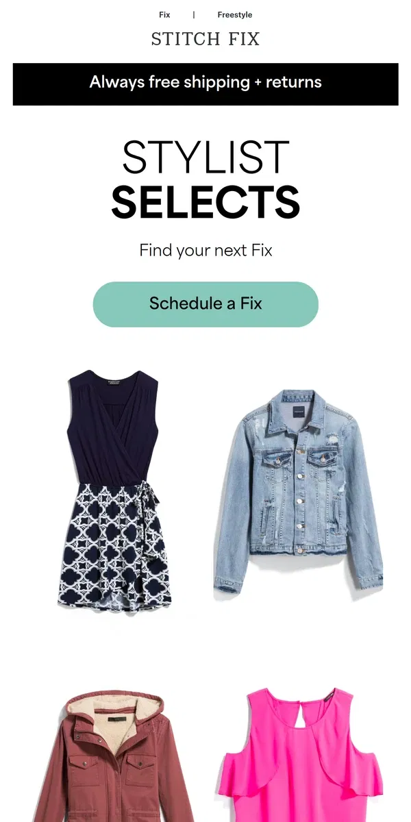 Email from Stitch Fix. Great surprises in here