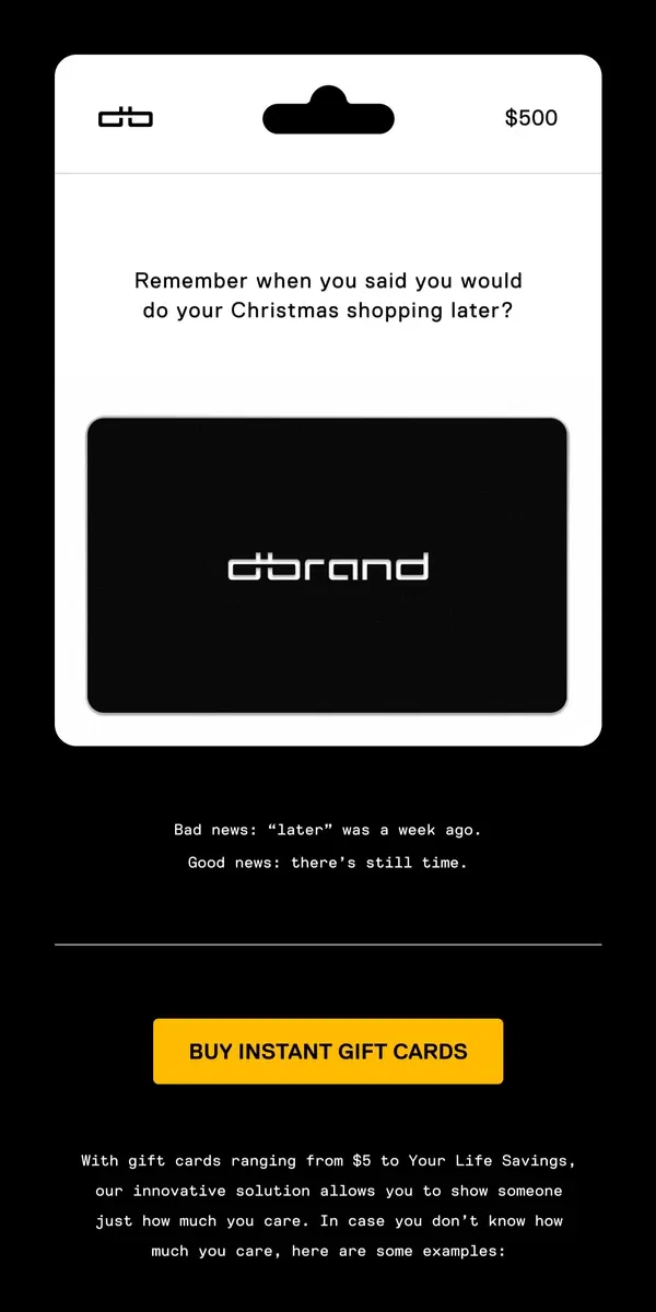 Email from dbrand. You did it again 🎉