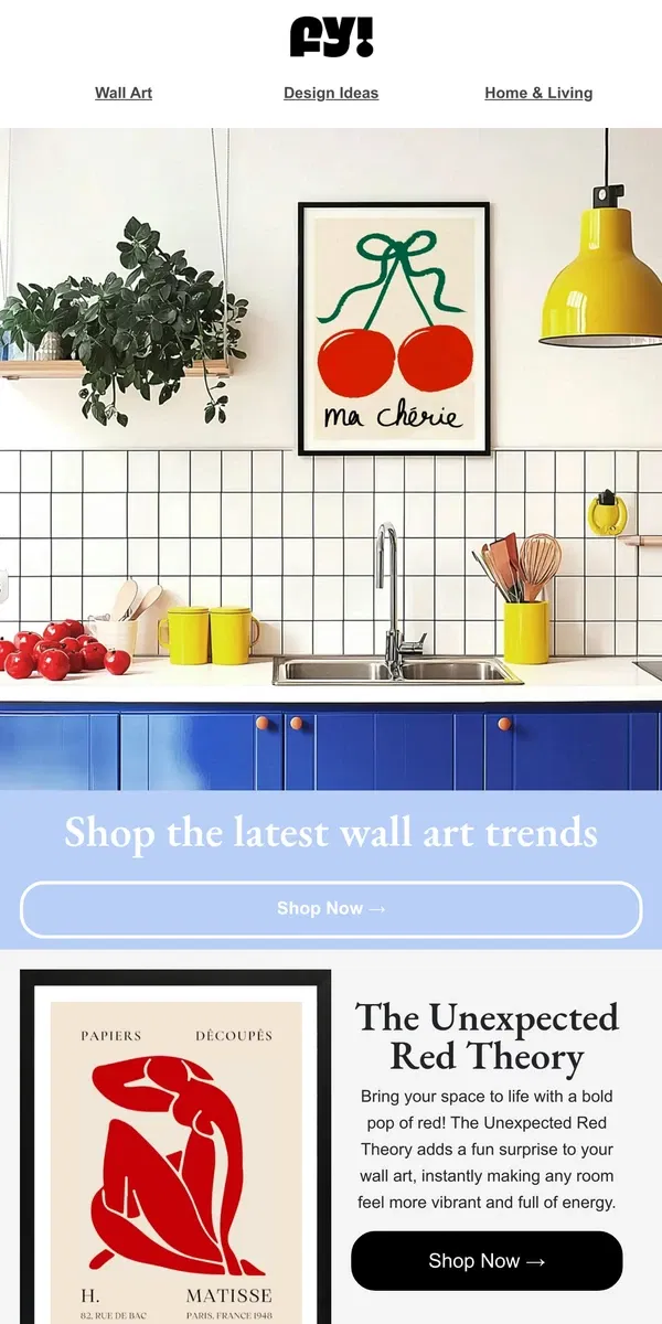 Email from Fy!. Discover the Hottest Wall Art Trends!