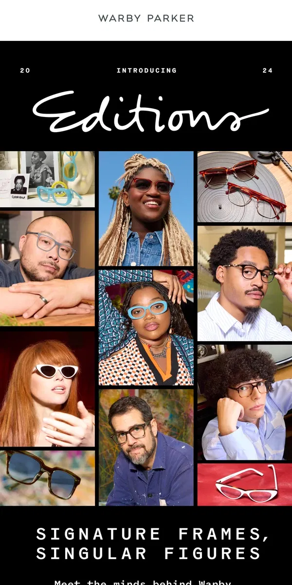 Email from Warby Parker. These frames have famous fans