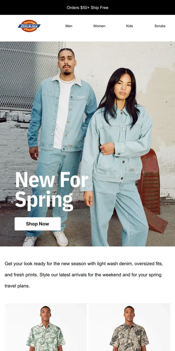 Email from Dickies. Spring Refresh